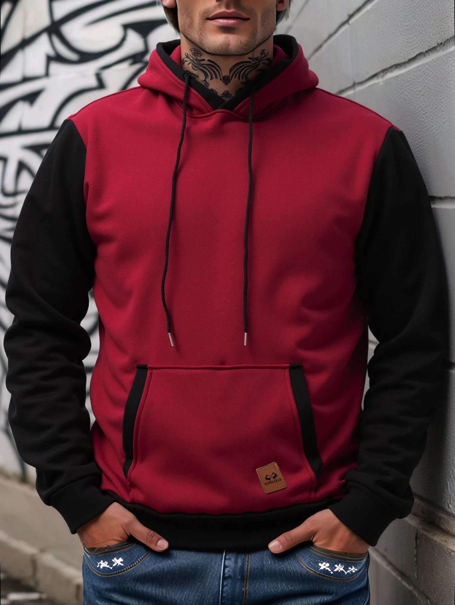Fall/Winter Men's Loose Hooded Sweatshirt with Long Sleeves for Business Casual Wear, Fashionable Multi-Colored Shirt for Men