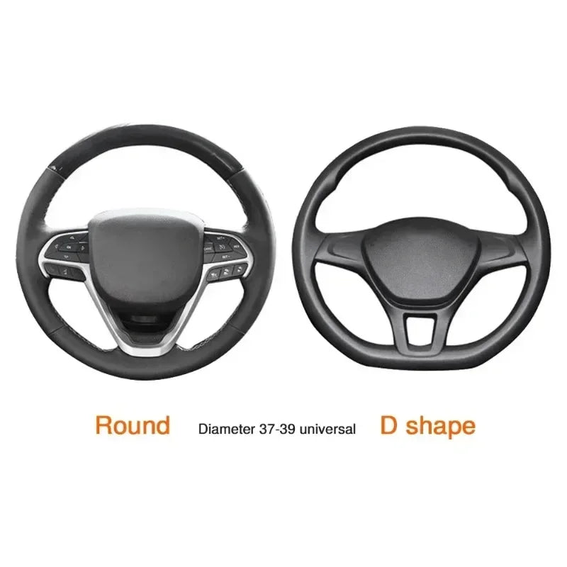 Car Steering Wheel Cover Skidproof Auto Steering- Wheel Cover Anti-Slip Embossing Leather Car-styling Car Accessories