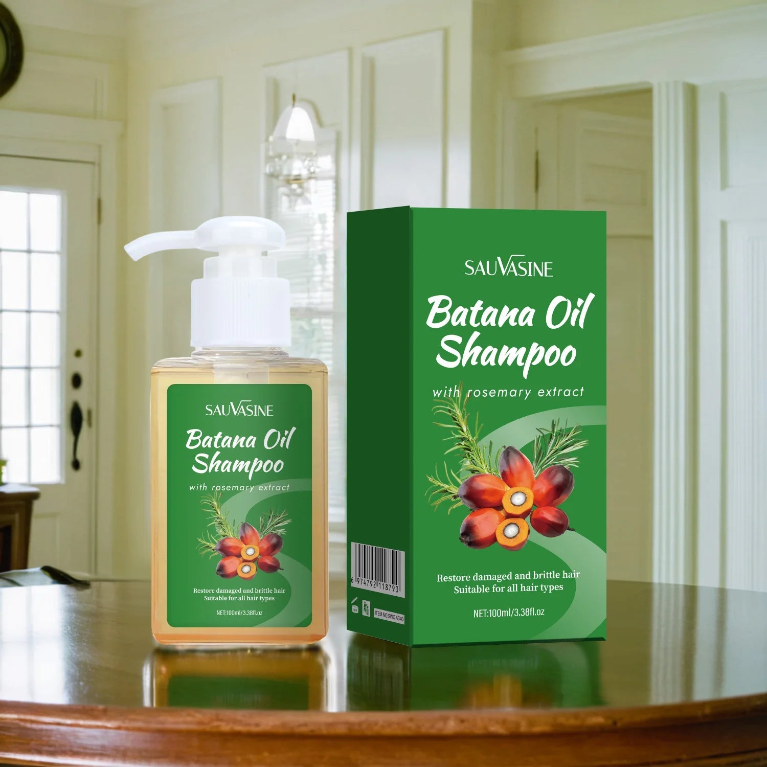120g Batana Oil Shampoo & Conditioner Set Strengthens Hair Roots Repairs damaged Hair Deeply Nourishment Smooth Hair Conditioner Halalzen