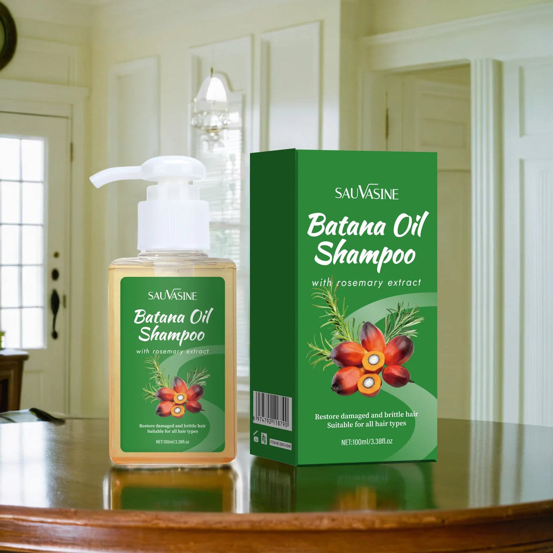 120g Batana Oil Shampoo & Conditioner Set Strengthens Hair Roots Repairs damaged Hair Deeply Nourishment Smooth Hair Conditioner Halalzen