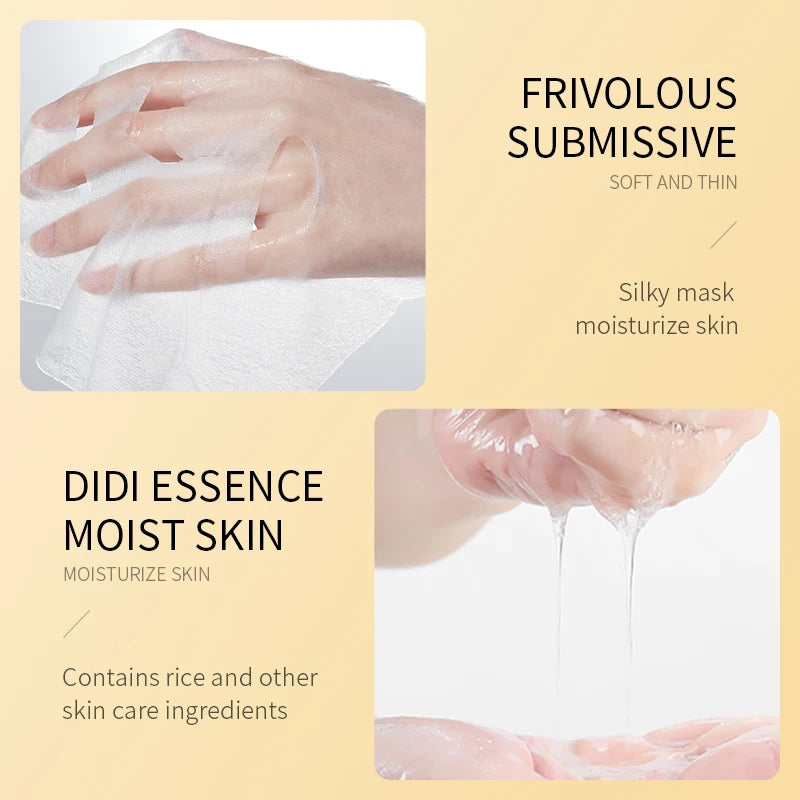 1/5/10/20pcs Rice Raw Pulp Facial Masks Moisturizing Firming Hydrating Face Mask Sheet Anti Wrinkle Mask Beauty Korean Skin Care