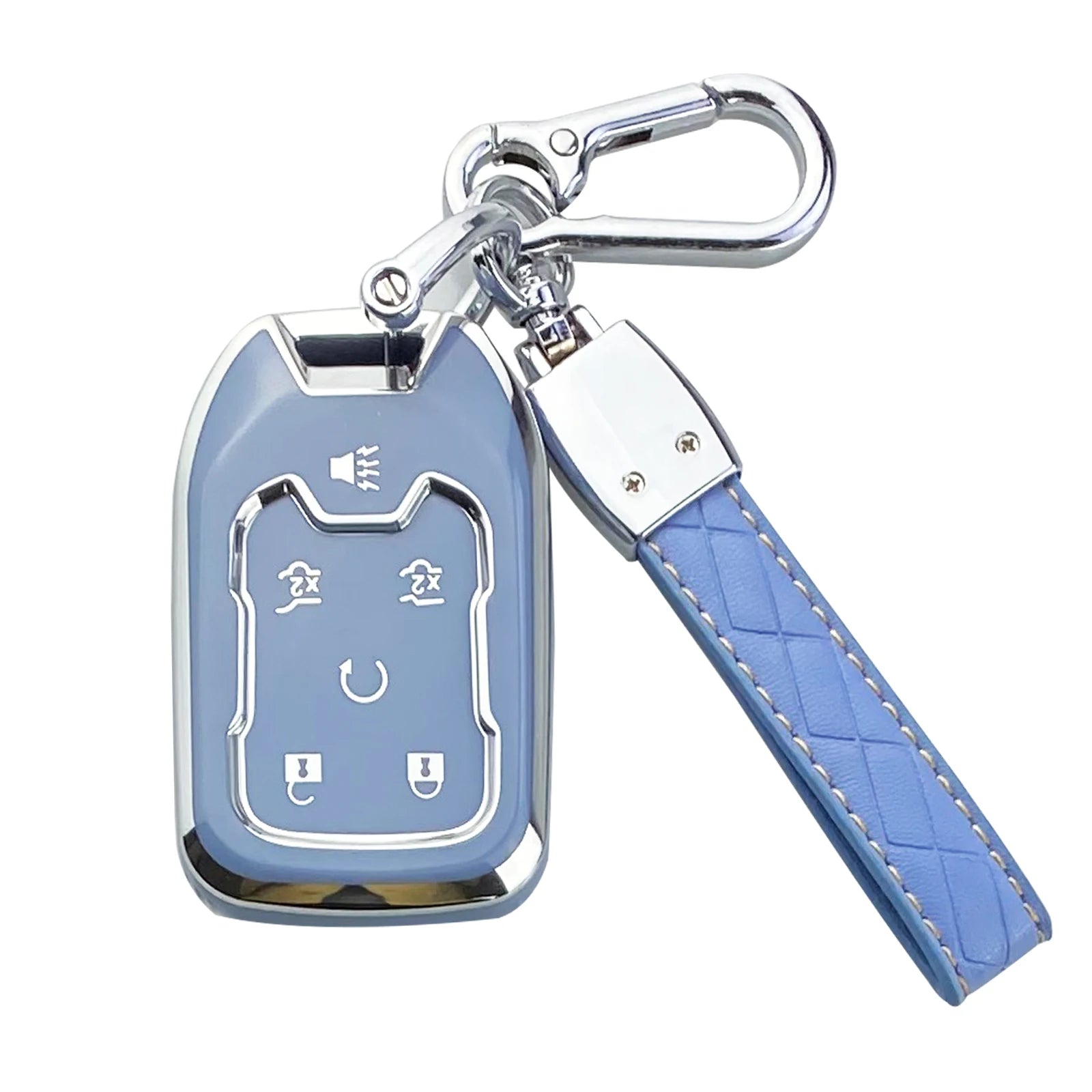 key fob cover case Compatible with Chevy Chevrolet Silverado Suburban Tahoe GMC Yukon/Yukon XL Terrain Acadia shell keychain