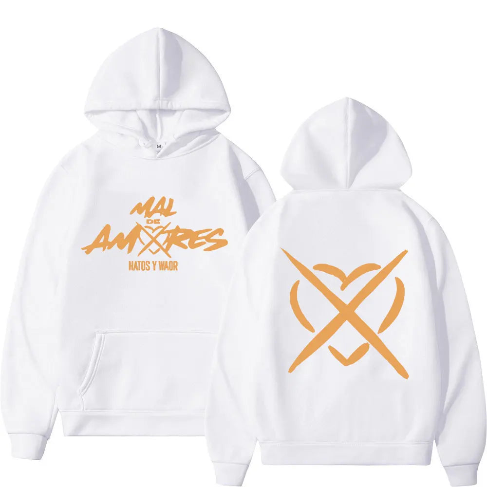 Rapper NATOS WAOR Mal De Amores Hip Hop Hoodies Men Women Retro Fashion Tracksuit Winter Thick Casual Harajuku Man Sweatshirt