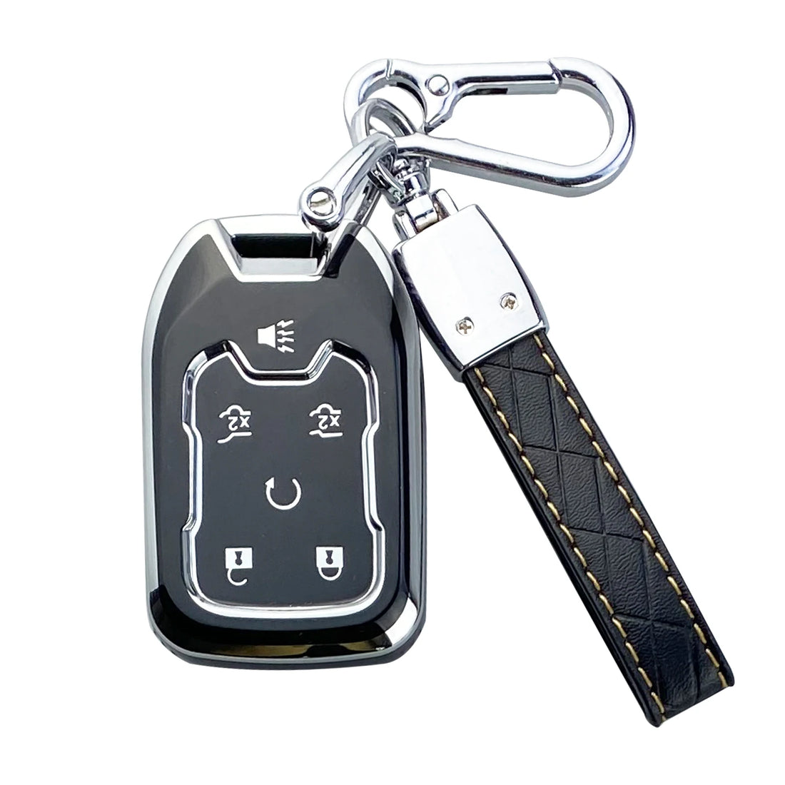 key fob cover case Compatible with Chevy Chevrolet Silverado Suburban Tahoe GMC Yukon/Yukon XL Terrain Acadia shell keychain