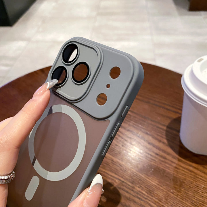 Lüks Mat Manyetik Kablosuz Şarj Kutusu iPhone 17 Pro Max 17 Air 17 Pro 17 Lens Cam Filmi Şeffaf Sert Kenarlık Arka Kapak