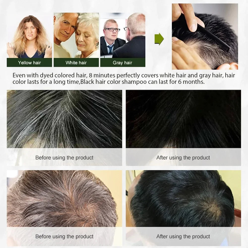 DISAAR 400ML Cover Grey Hair Morocco Argan Oil Care Fast Magic Black Hair Shampoo Dye Repair Damaged Improve Split Hair Rough