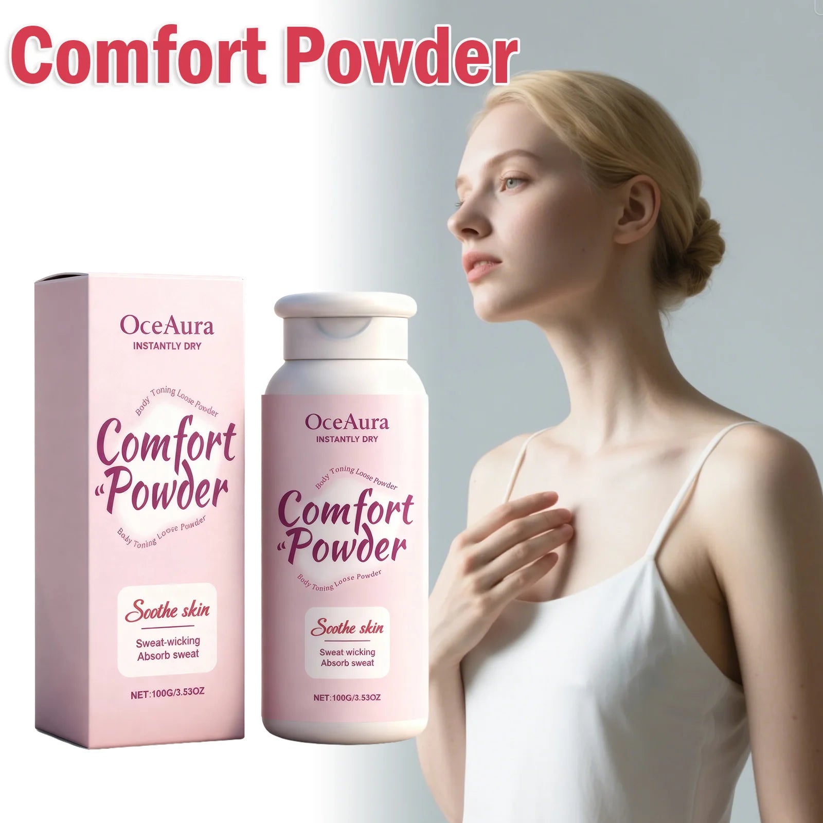 Comfort Powder All Over Body Powder Sweat Wicking Odor Resistant Chafing Prevention Talc-Free Dry Comfort for Women & Men