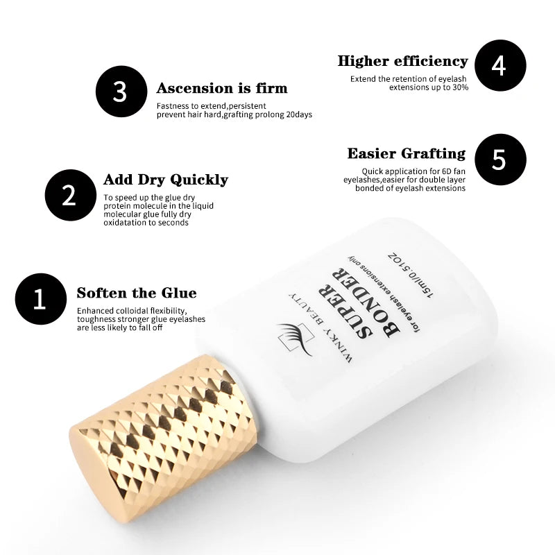 Winky Beauty 15ml Lashes Super Bonder Fixing Agent For Eyelash Extensions Lash Primer For Glue Adhesive Help Quick Desiccant