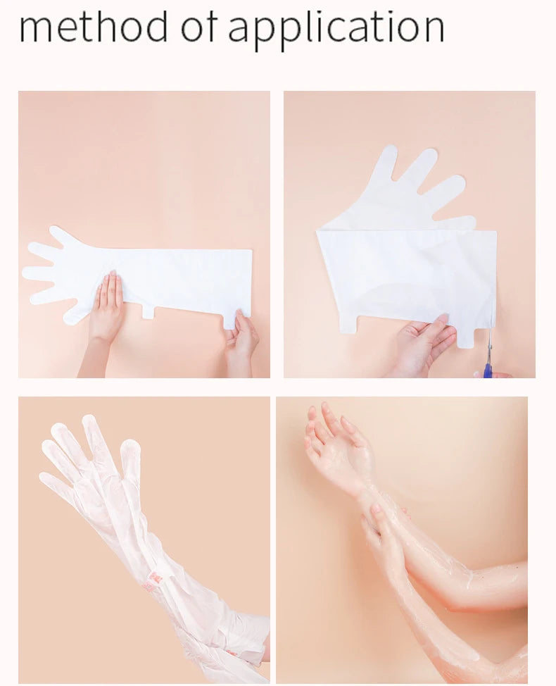 2pair 70cm Long Hand And Foot Mask Cherry Blossom Niacinamide Moisturizing Moisturizing Exfoliating Dead Skin Hand Foot Care