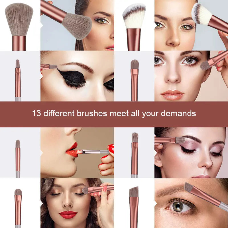 13Pcs Makeup Brushes Set Soft Fluffy Eye Shadow Highlighter Concealers Brush Blush Loose Powder Brush Blending Women Beauty Tool