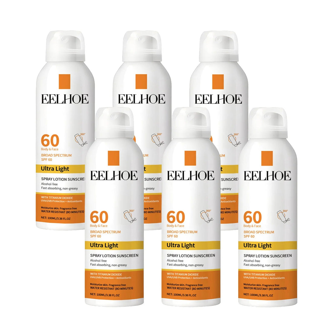 EELHOE Vitamin E Sunscreen Spray 100ml Long-lasting Deep Moisturizing Anti-UV Skin Protector Anti Oxidant Face Body Skin Care Halalzen