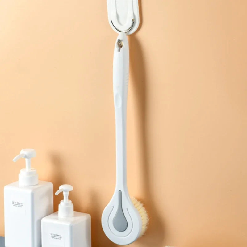 1PC Long Handle Soft Hair Bath Brush - Back Ball Scrubber Mud Massage Shower Body Brush for Bathroom Halalzen