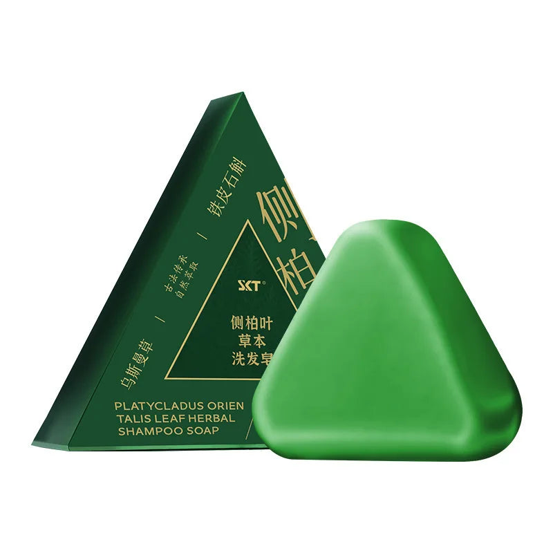 Seven Green Platycladi Usman Grass Handmade Shampoo Soap Refreshing Flushing Healthy Anti-removal Hair Nourishing Clean Product Halalzen