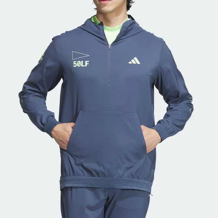 Sweat à capuche zippé demi-zip Adidas officiel et authentique pour homme IN9006