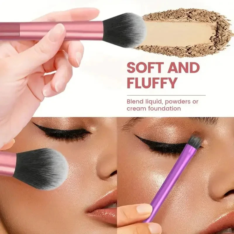 8pcs Makeup Brush Kit Soft Synthetic Hair Make Up Brushes Foundation Blush Eyeshadow Cosmetic Makeup Tools Halalzen