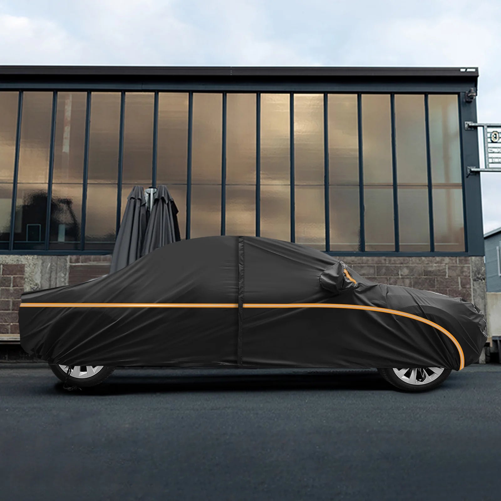 Universal Car Cover Outdoor Waterproof UV Snow Dust Resistant Black 210D For BMW 325i 328i Auto Exterior Styling Car Accessories