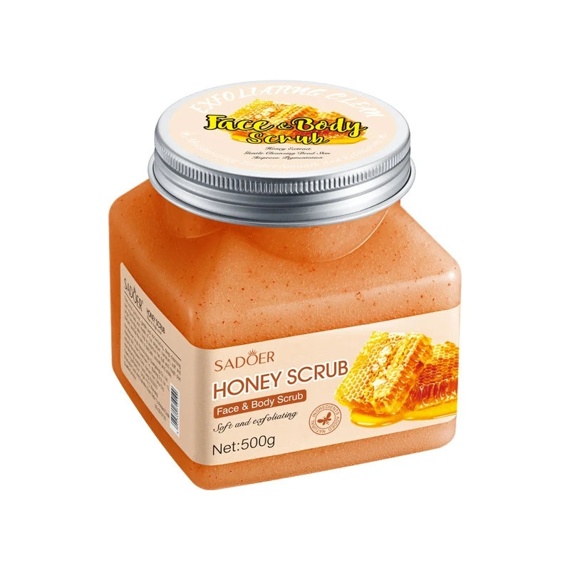 500g Honey Exfoliating and Cleansing Scrub, Rich in Honey Extract, with a Charming Aroma, Long-Lasting Fragrance, and an Ice Cream-Like Texture