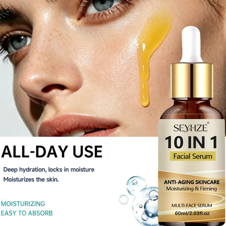SEYHZE 10-in-1 Hydrating Essence with Niacinamide Collagen Ceramides Aloe & Matricaria for Face And Neck Moisturizing Softening