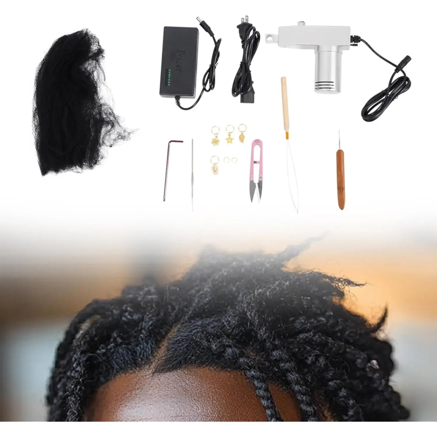 Automatic Dreadlock Machine,Portable Electric Dreadlock Machine Kit Handheld Instant Dreadlocks Maker Machine 7 Speed Adjustable
