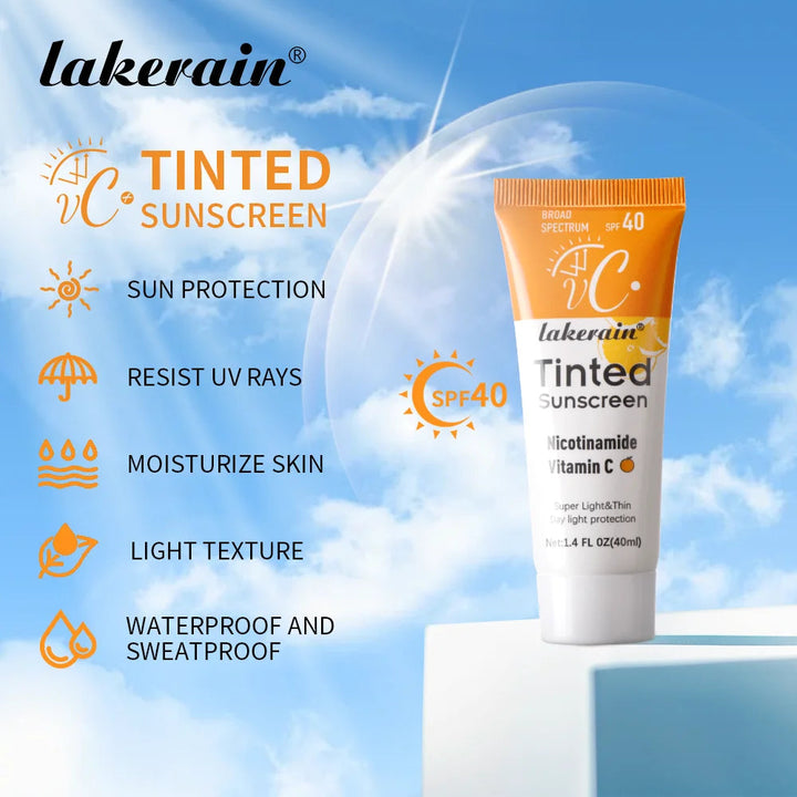 SPF40 Tinted Moisturizing VC Sunscreen Skin Protection Refreshing Makeup Sunscreen Cream UV Anti-aging Resistance Sunscreen Halalzen