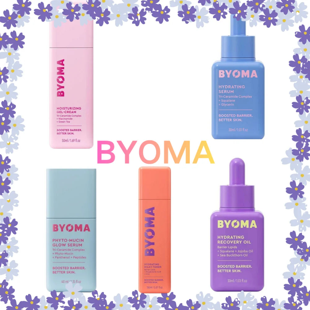 BYOMA Boosted Barrier Hydrating Recovery Oil Hydrating Serum Moisturizing Gel Cream Phyto Mucin Glow Serum Luxury Face Oil Set Halalzen