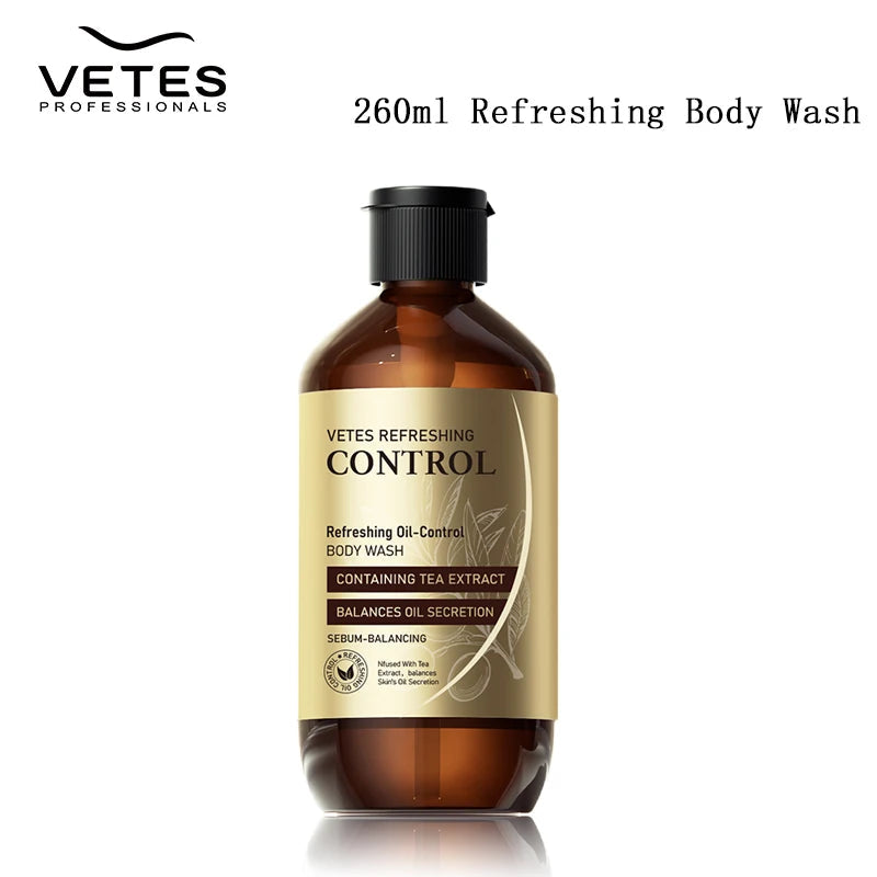 VETES 260ml Body Wash Tea Fragrance Shower Gel Oil Control Deeply Cleanses Keep Fragrance Take a Bath Balance Water and Oil Halalzen