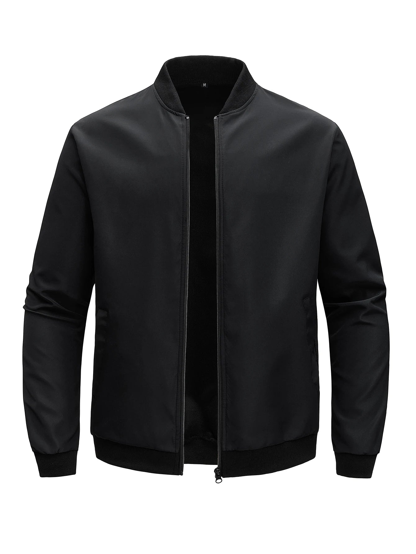 2025 Spring and Autumn New Baseball Collar Short Loose Solid Color Jacket Men's Business Casual Thin Coat Trend