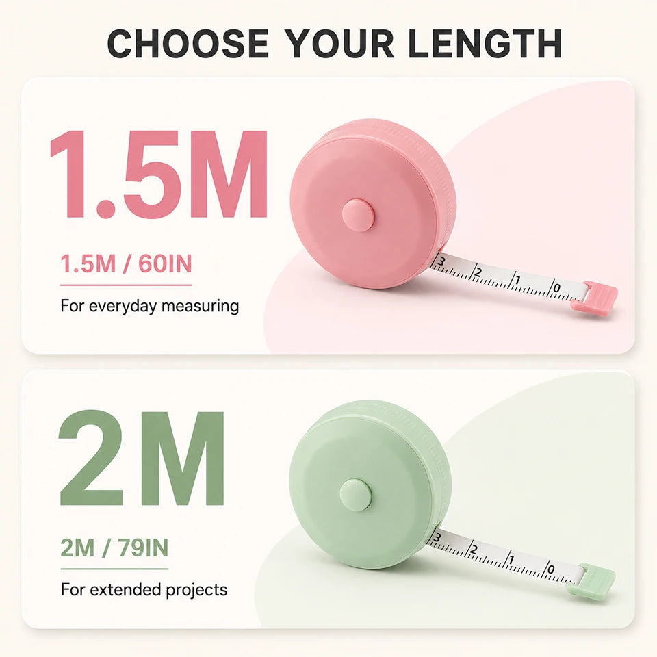 1.5/2M Soft Tape Measure Double Scale Body Sewing Flexible Measurement Ruler For Body Measuring Tools Tailor Craft 60/79Inch