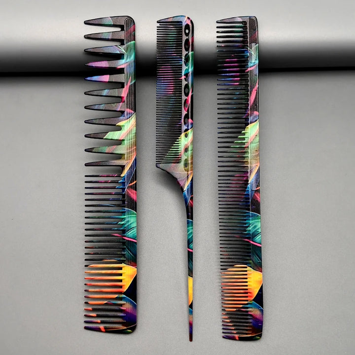 3Pcs Hairdressing Combs, Salon-Specific Hair Cutting Comb Set, Essential Styling and Trimming Combs for Hairstylists, Pointed Tail Comb, Men's Hair Comb, Women's Hair Comb, Rat Tail Comb, Pompadour Comb, Hairdressing Tools, H