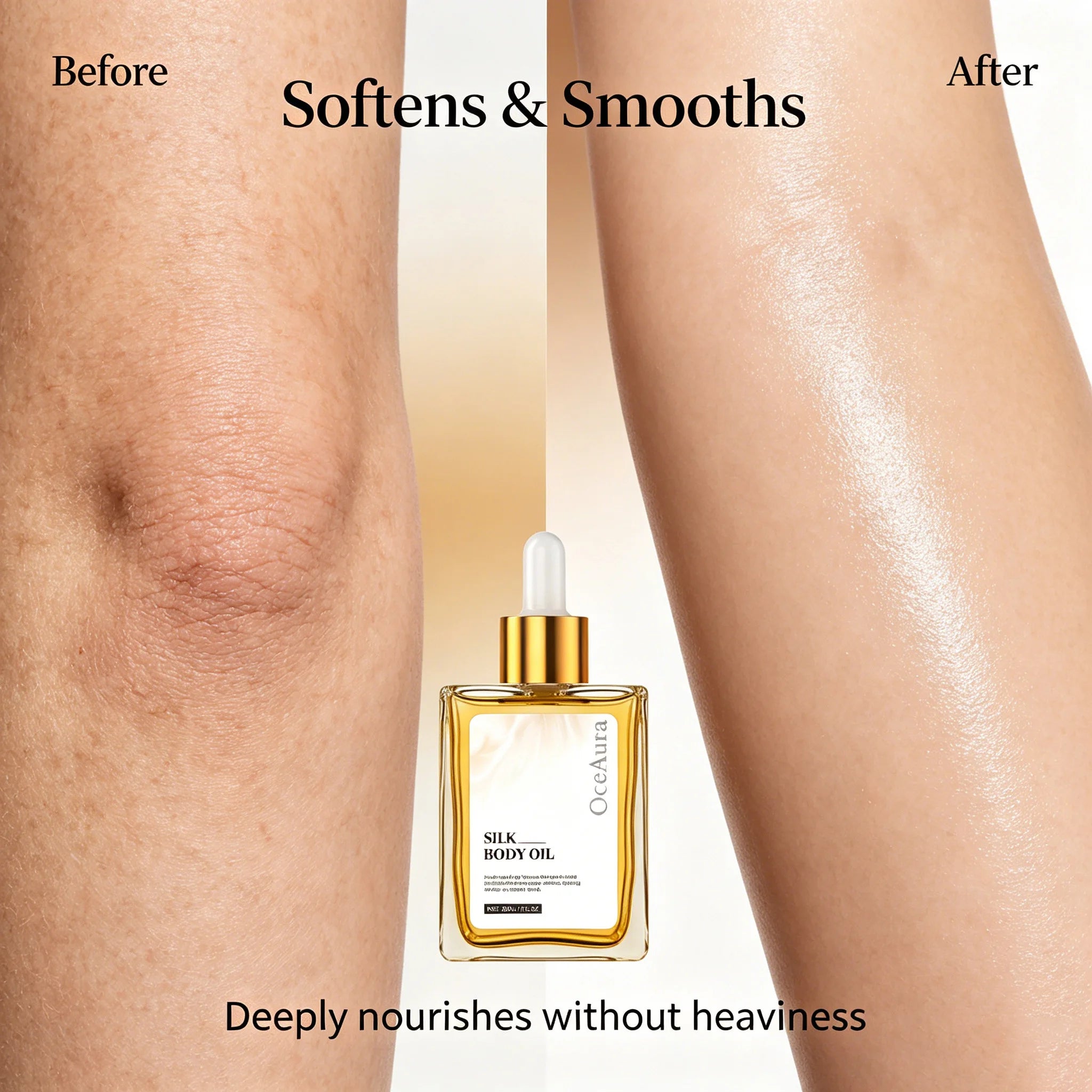 Silk Body Oil Moisturizing Skin Oil for Chest Thigh & Body Smooth Rejuvenation Massage Oil Body Care with Scent Luxuriou Dry Oil