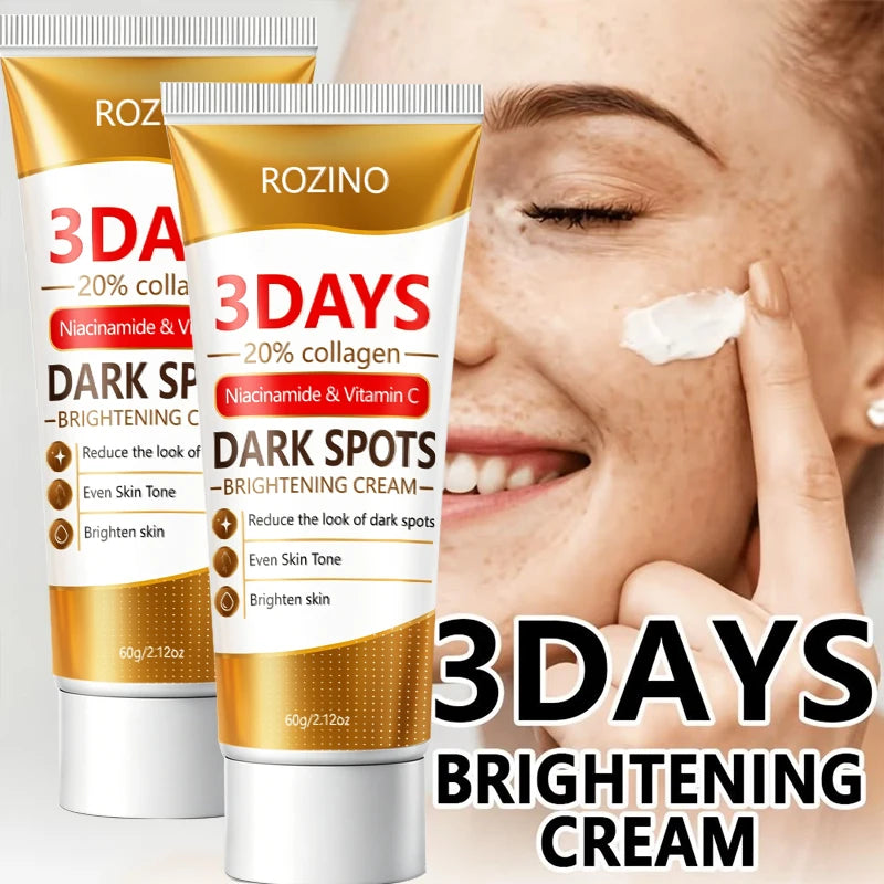 3 Day Pore +Dark Spot Brightening Cream, Containing Collagen, Niacinamide, and Vitamin C, Deeply Moisturizes, Reduces the Appearance of Dark Spots, Tightens Pores, Evens Out and Brightens Skin Tone, Quickly Brightens Skin Ton