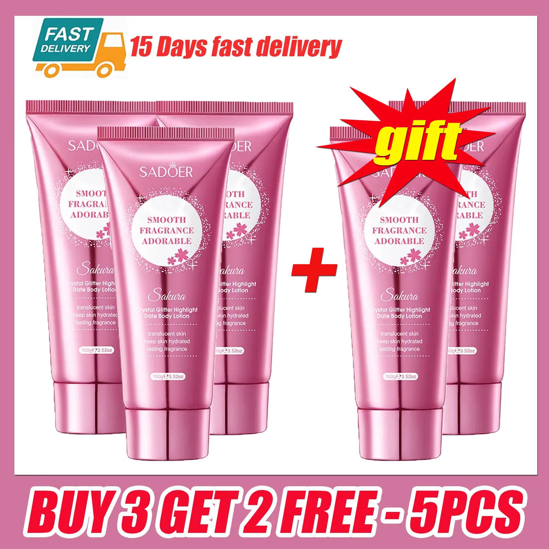 Cherry Blossom Moisture Crystal Glow High Gloss Dating Cherry Blossom Scent Body Lotion Deep Moisturizing Hydrating Body Lotion
