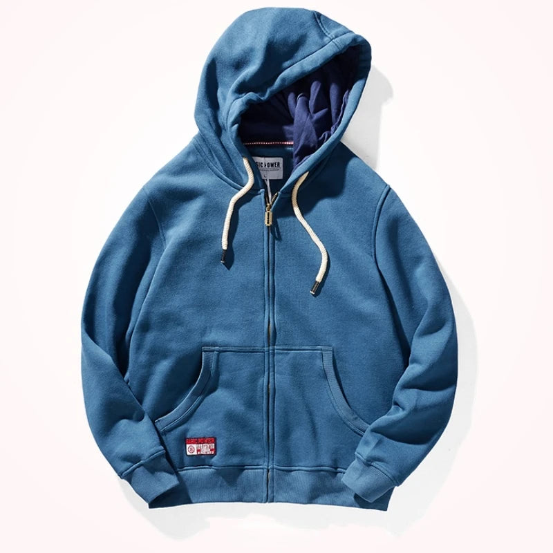 New Men 's Sweater Fashion Trendy Handsome Zipper Coat Thickened Fleece Autumn and Winter Sports Hoodie