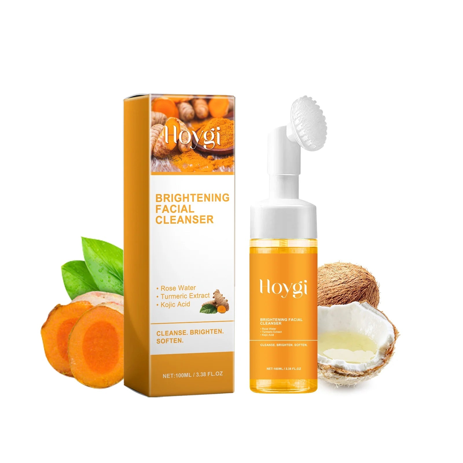 Turmeric Cleanser Face Wash Kojic Acid Exfoliating Deeply Cleanses Skin Maintains Water Oil Balance Remove Dirt Oil Control Halalzen