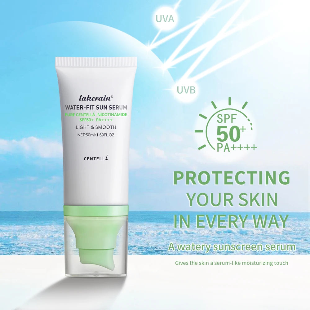 Sunscreen SPF 50 Centella Asiatica No Sticky Refreshing Sunscreen 50ml Sunscreen Essence for Dry Oily Sensitive Skincare Halalzen