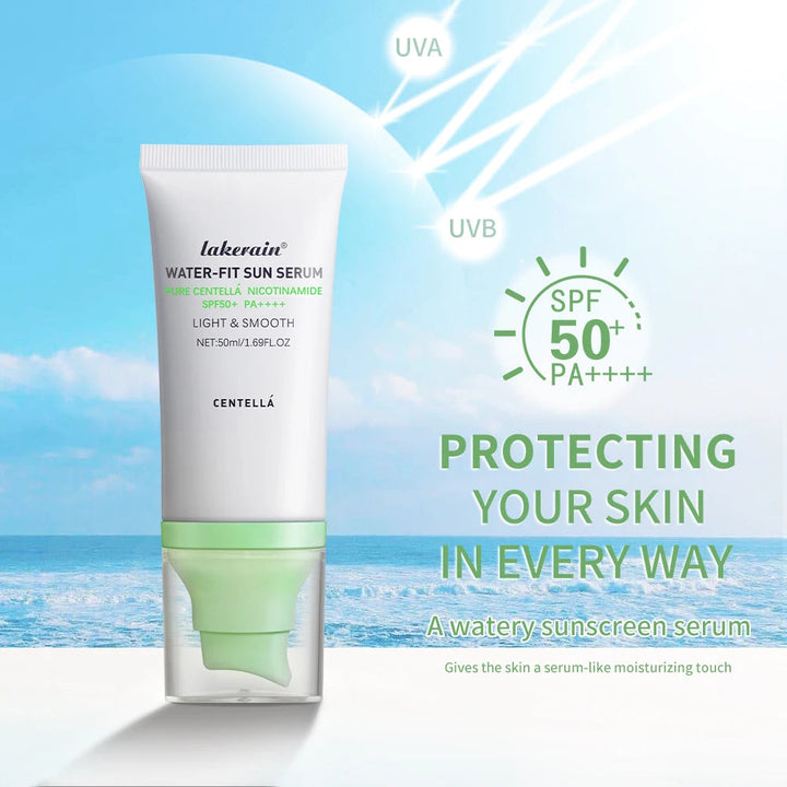 Sunscreen SPF 50 Centella Asiatica No Sticky Refreshing Sunscreen 50ml Sunscreen Essence for Dry Oily Sensitive Skincare Halalzen