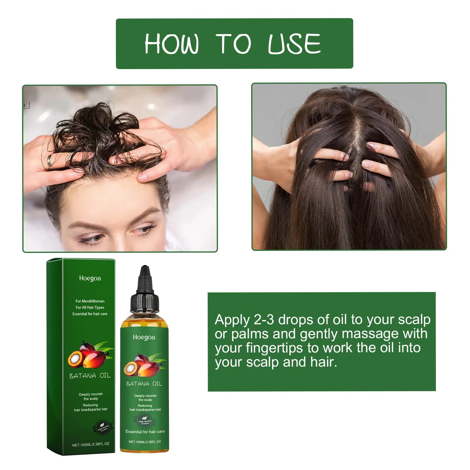 Batana Hair Oil Repairing Damage Strengthening Massage Nourishment Reduce Loss Improve Dryness Scalp T-reatment Hair Growth Oils