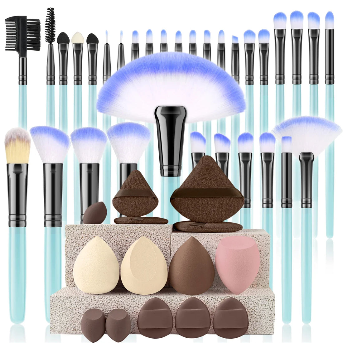 32Pc Makeup Brush Set Cosmetic Tools for Powder Eye Shadow Foundation Blush Blending Beauty Makeup Brush Kit for Makeup Starters