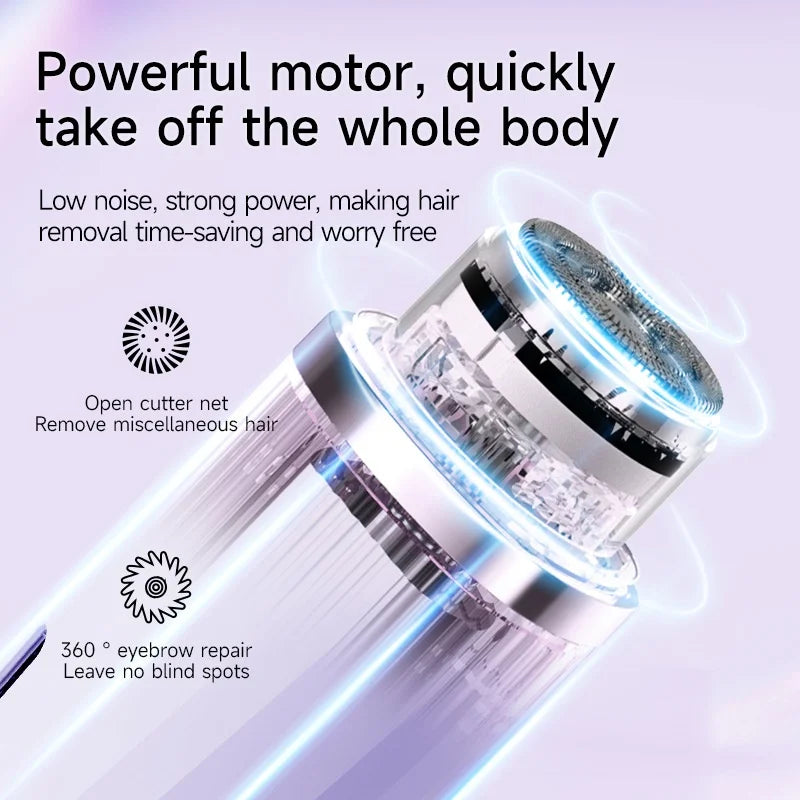 Electric Shaver for Women, Waterproof Shaving Device for Leg Underarm Bikini Pubic Area Whole,Wet&Dry Use Body Skin Care