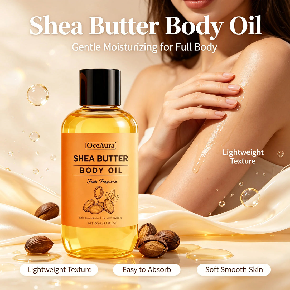 2pcs/4pcs   Natural Shea Butter Body Oil Moisturizing Nourishing Skin Care Oil for Dry Skin