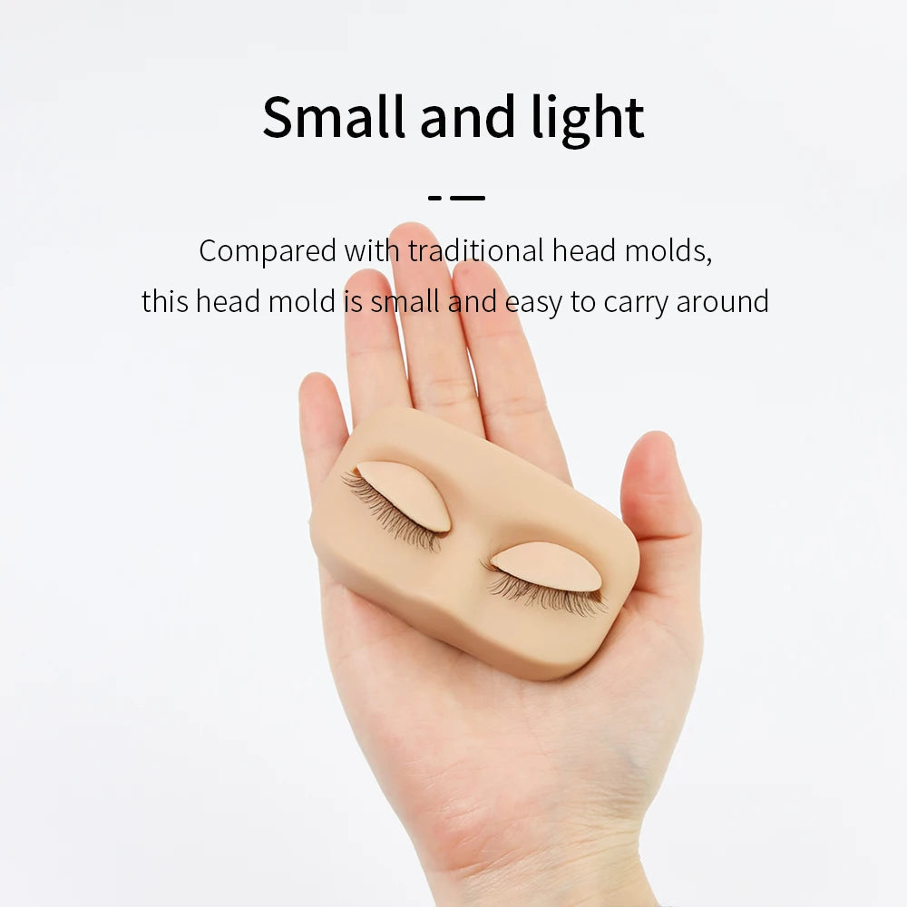 GLAMLASH Mini Lash Flat Model Head Practice Eyelash Extension Training Head With Removable Replacement Eyelids Halalzen