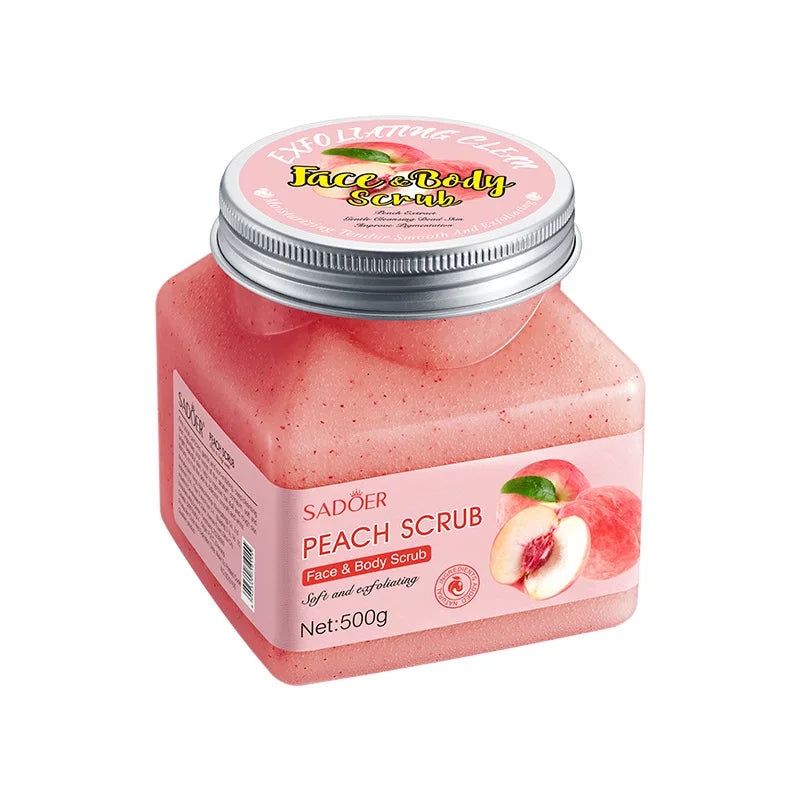 500g Strawberry Exfoliating Skin Cleansing Scrub, Hypoallergenic and Alcohol-Free, Gently Rubs the Skin to Physically Exfoliate, Provides Gentle Deep Cleansing, Suitable for Creating a Radiant Light Beige Complexion, Moisturi
