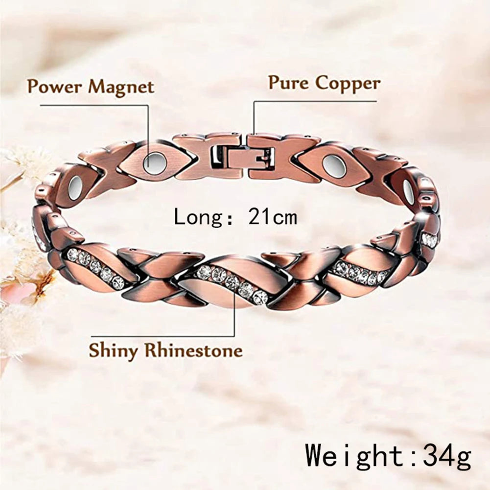 Ultra Magnetic Copper Bracelets with 3500 Gauss Magnets – Health Care Jewelry Gift for Men & Women