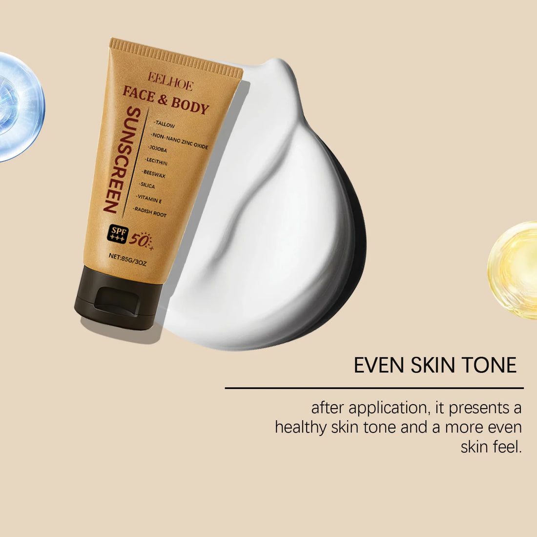 Eelhoe Tallow Body Repairing Sunscreen Oil Control Lasting Waterproof Full Coverage Keep Refresh For Oily Skin Sunscreen Lotions