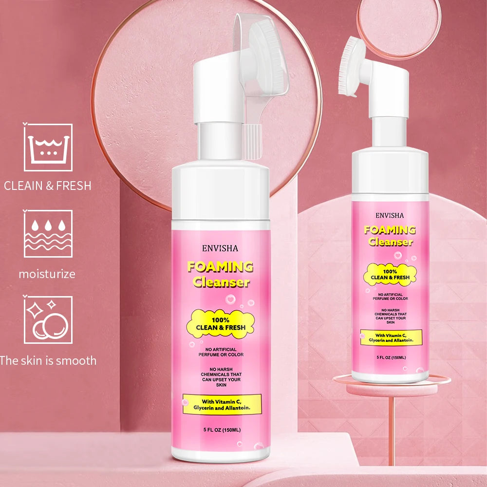 ENVISHA Foaming Cleanser Face Skin Care Oil Control Cleansing Exfoliating Mousse Smooth Moisturizing Whitening Shrinking Pores Halalzen