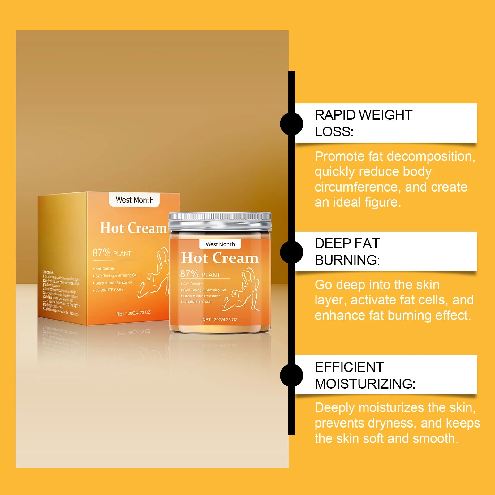 Fat Burner Weight Loss Cream Anti Cellulite Shaping Sculpting Firming Arms Belly Abdomen Thigh Legs Full Body Massager Hot Cream