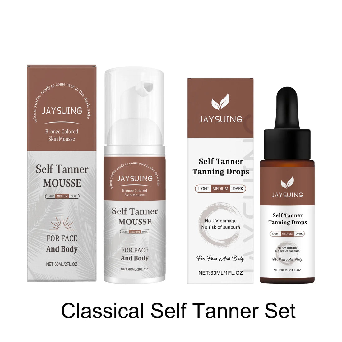 1~3h Self Tan Express Mousse Fast Acting Fake Tan Develops for Dark Fake Tan Face Body Fast-Absorbing Moisturizing Tan Boosting