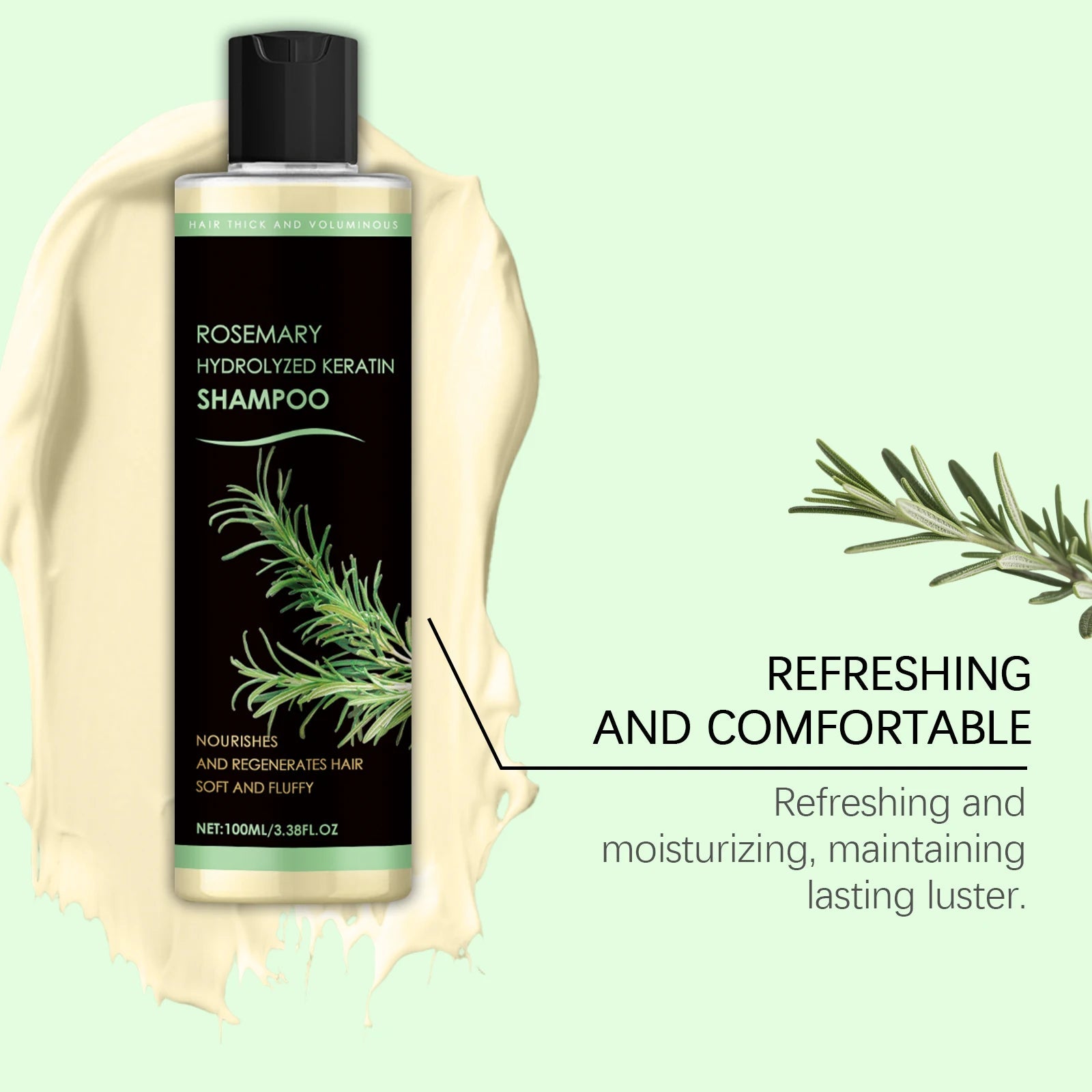 Rosemary Natural Shampoo Hair Thickness Loss Deep Nourishing Scalp Care Strengthen Repair Damaged Oil Control For Men Women Halalzen