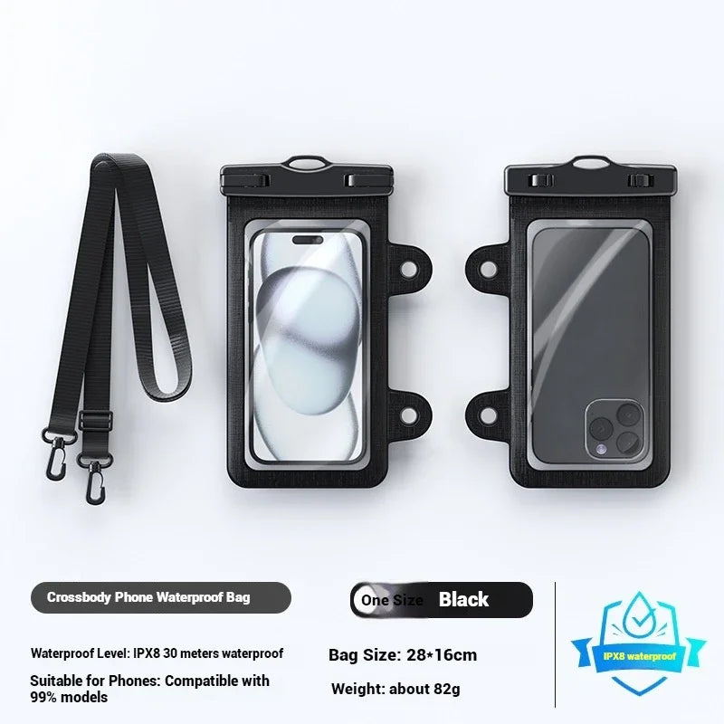 Outdoor Crossbody Waterproof Phone Bag Touchscreen Compatible Ipx8 Level Durable Mobile Phone Case For Swimming And Diving