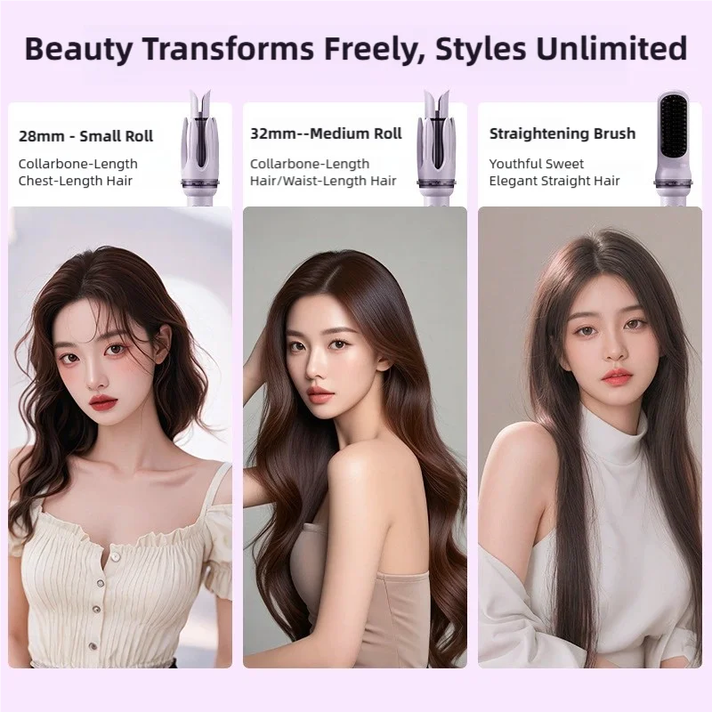 TINSOL 3-in-1 Automatic Curling Iron Large Wave Styling Curler Hair Perm Lazy Dual-Use Curling Iron Multi-Function Styling Tool